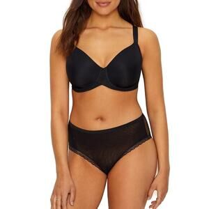 Paramour Full Figure Side-Smoother Bra 42DDD Seamless Contour Black